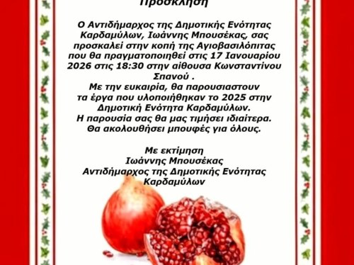 Απολογισμός και κοπή πίτας στα Καρδάμυλα