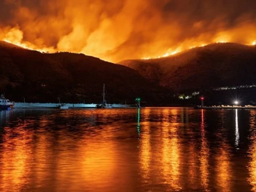 Πυρκαγιά καίει δασική έκταση στο Λιθί, Χίος, Τρίτη 24 Ιουνίου 2025 (δημοσιεύεται Τετάρτη 25 Ιουνίου 2025). ΑΠΕ-ΜΠΕ/ΚΩΣΤΑΣ ΚΟΥΡΓΙΑΣ