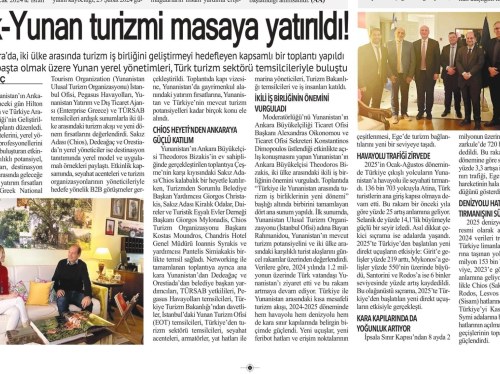 Τουρκικά Μ.Μ.Ε. - Οι Χιώτες εκπρόσωποι του τουρισμού στοχεύουν πλέον στην αγορά της Άγκυρας